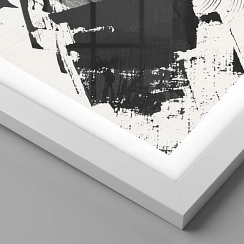 Poster in einem weißen Rahmen - Abstraktion – Ausdruck von Schwarz - 30x40 cm