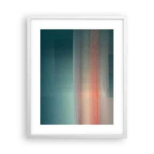 Poster in einem weißen Rahmen - Abstraktion: Lichtwellen - 40x50 cm