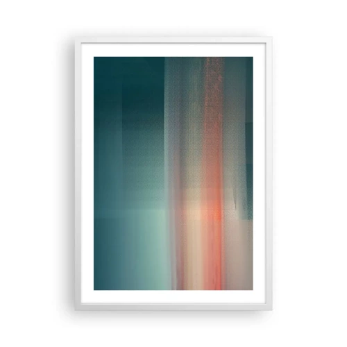 Poster in einem weißen Rahmen - Abstraktion: Lichtwellen - 50x70 cm