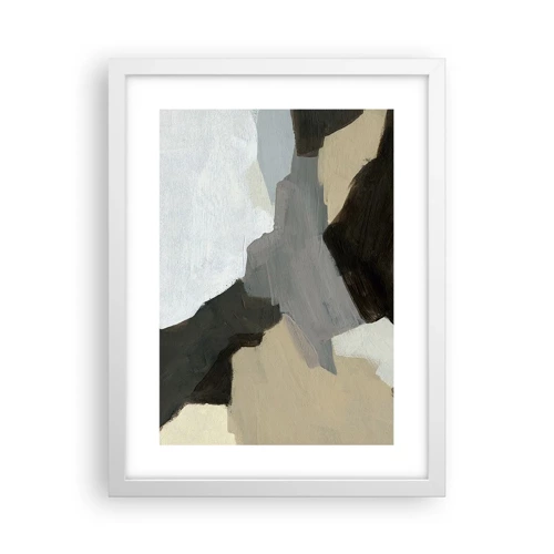 Poster in einem weißen Rahmen - Abstraktion: Scheideweg des Graus - 30x40 cm
