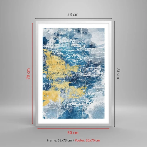 Poster in einem weißen Rahmen - Abstraktion voller Wetter - 50x70 cm