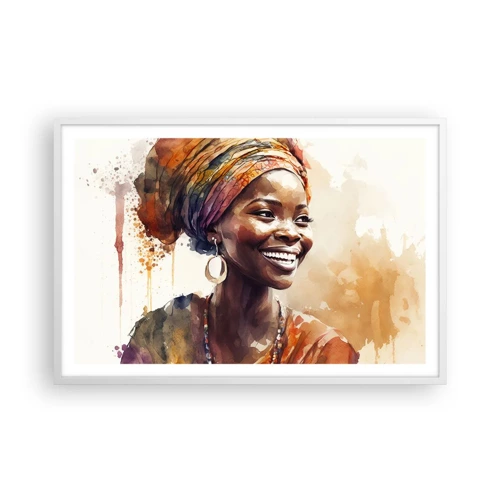Poster in einem weißen Rahmen - Afrikanische Königin - 91x61 cm
