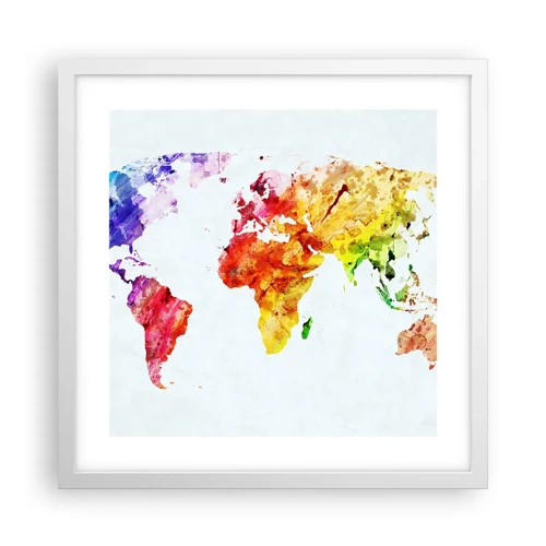 Poster in einem weißen Rahmen - Alle Farben der Welt - 40x40 cm