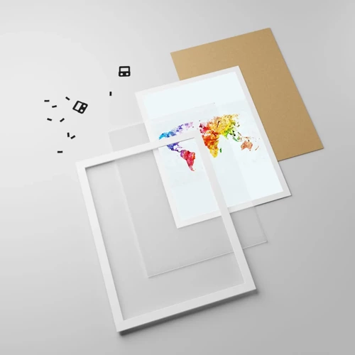 Poster in einem weißen Rahmen - Alle Farben der Welt - 40x50 cm