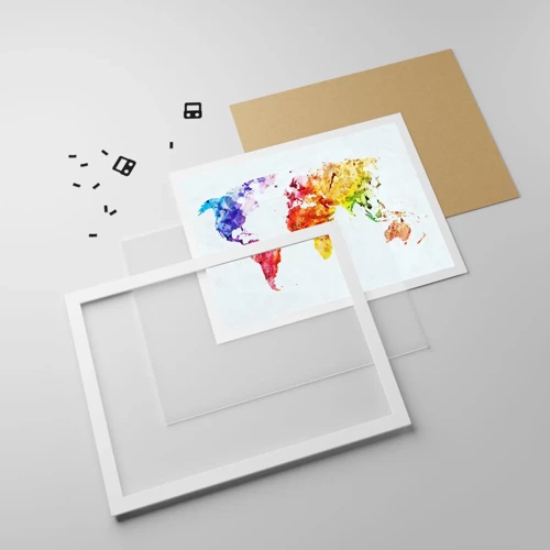 Poster in einem weißen Rahmen - Alle Farben der Welt - 50x40 cm