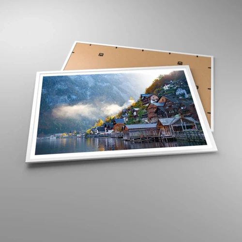 Poster in einem weißen Rahmen - Alpenatmosphäre - 100x70 cm