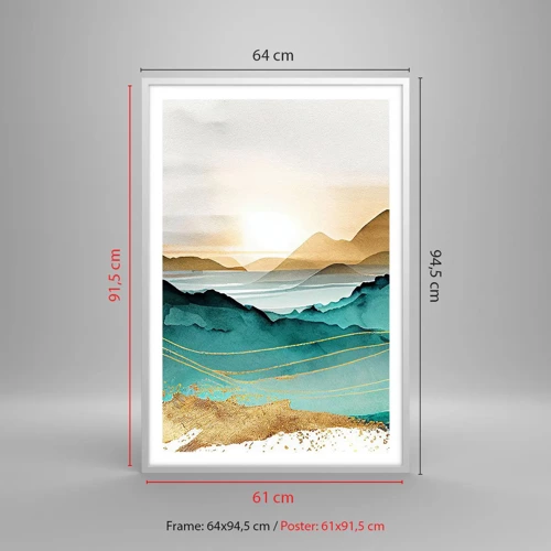 Poster in einem weißen Rahmen - Am Rande der Abstraktion – Landschaft - 61x91 cm