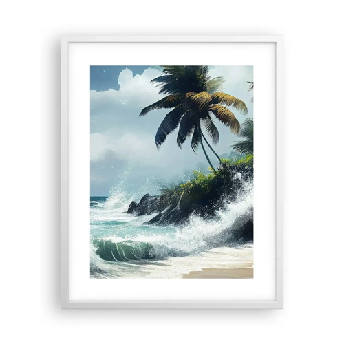 Poster in einem weißen Rahmen - Am tropischen Ufer - 40x50 cm
