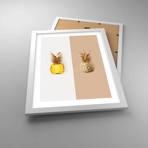 Poster in einem weißen Rahmen - Ananas für uns - 30x40 cm