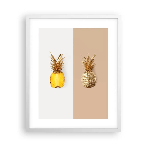 Poster in einem weißen Rahmen - Ananas für uns - 40x50 cm