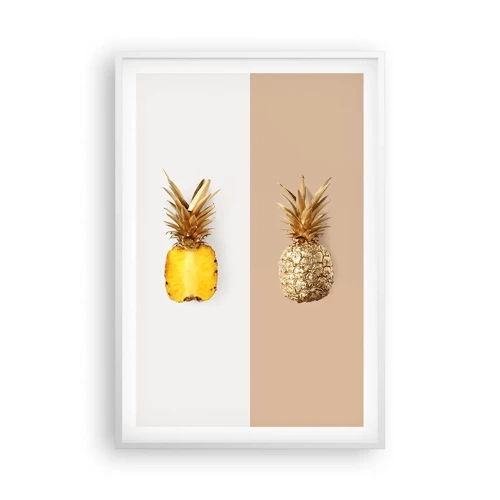 Poster in einem weißen Rahmen - Ananas für uns - 61x91 cm