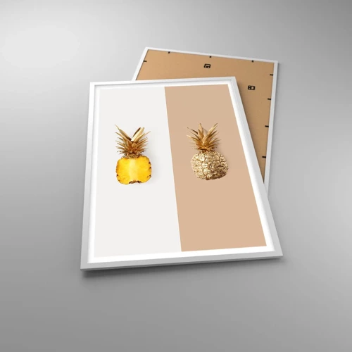 Poster in einem weißen Rahmen - Ananas für uns - 61x91 cm