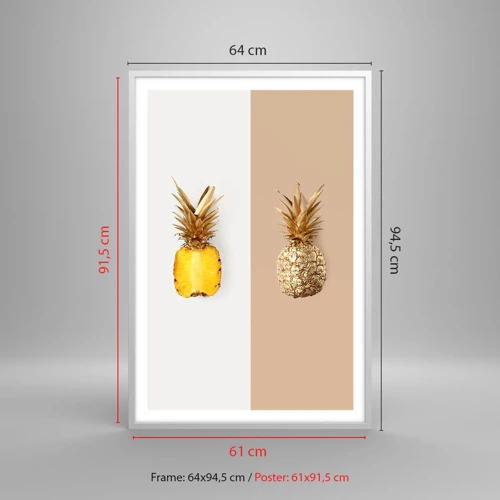 Poster in einem weißen Rahmen - Ananas für uns - 61x91 cm