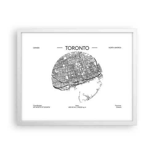 Poster in einem weißen Rahmen - Anatomie von Toronto - 50x40 cm