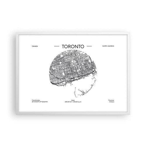 Poster in einem weißen Rahmen - Anatomie von Toronto - 70x50 cm