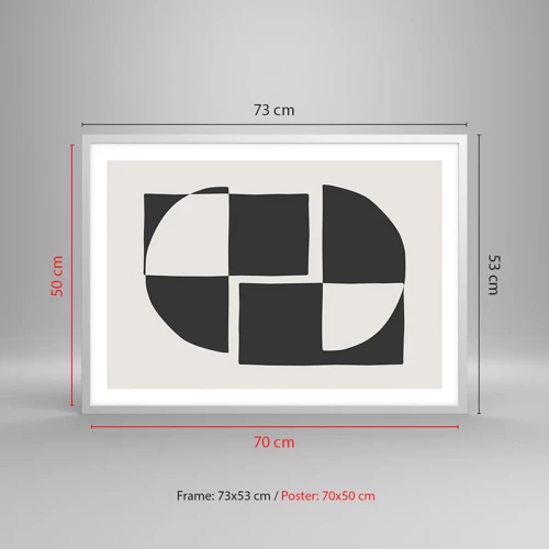 Poster in einem weißen Rahmen - Antithese - Synthese - 70x50 cm