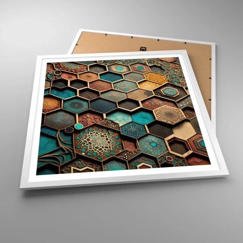 Poster in einem weißen Rahmen - Arabische Ornamente – Variation - 60x60 cm