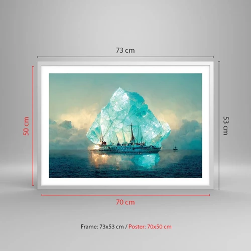 Poster in einem weißen Rahmen - Arktischer Diamant - 70x50 cm
