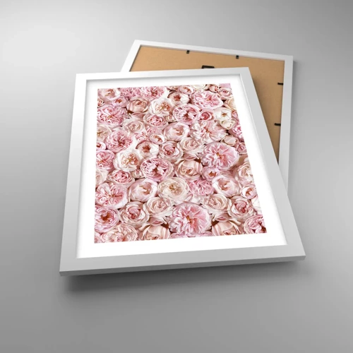 Poster in einem weißen Rahmen - Auf Rosen gebettet - 30x40 cm