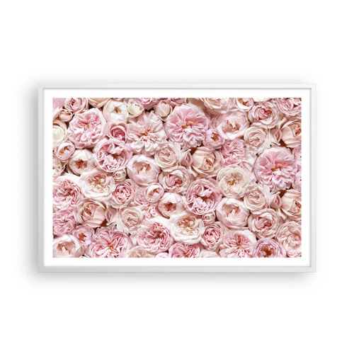 Poster in einem weißen Rahmen - Auf Rosen gebettet - 91x61 cm