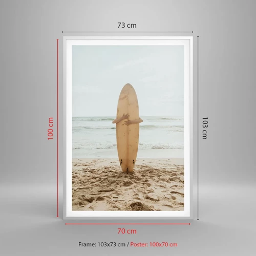 Poster in einem weißen Rahmen - Aus Liebe zu Wellen - 70x100 cm