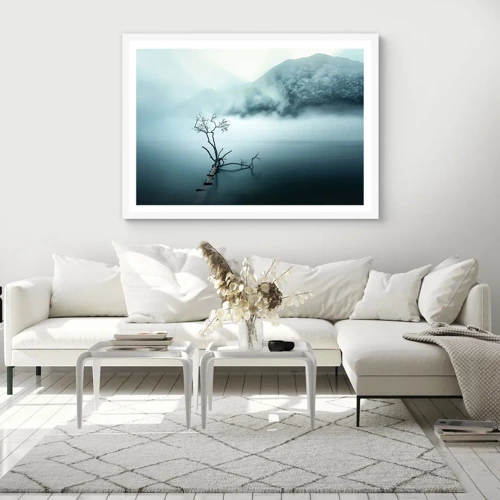 Poster in einem weißen Rahmen - Aus Wasser und Nebel - 40x30 cm