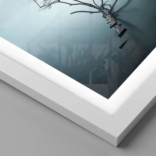Poster in einem weißen Rahmen - Aus Wasser und Nebel - 40x40 cm