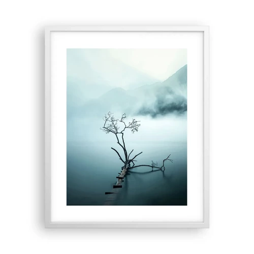 Poster in einem weißen Rahmen - Aus Wasser und Nebel - 40x50 cm