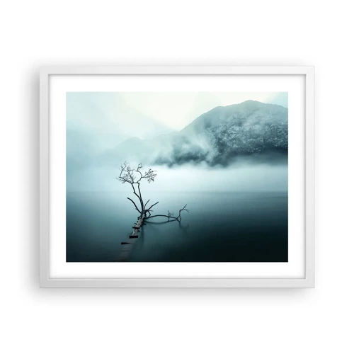 Poster in einem weißen Rahmen - Aus Wasser und Nebel - 50x40 cm