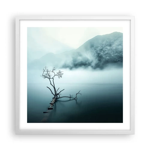 Poster in einem weißen Rahmen - Aus Wasser und Nebel - 50x50 cm