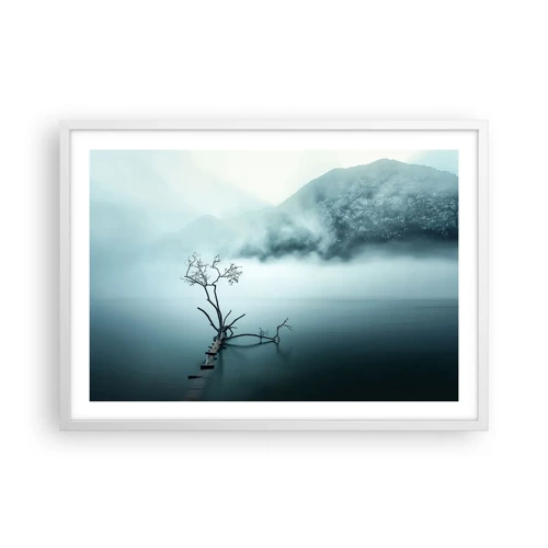 Poster in einem weißen Rahmen - Aus Wasser und Nebel - 70x50 cm