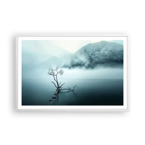 Poster in einem weißen Rahmen - Aus Wasser und Nebel - 91x61 cm