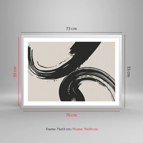 Poster in einem weißen Rahmen - Ausladend und kreisförmig - 70x50 cm