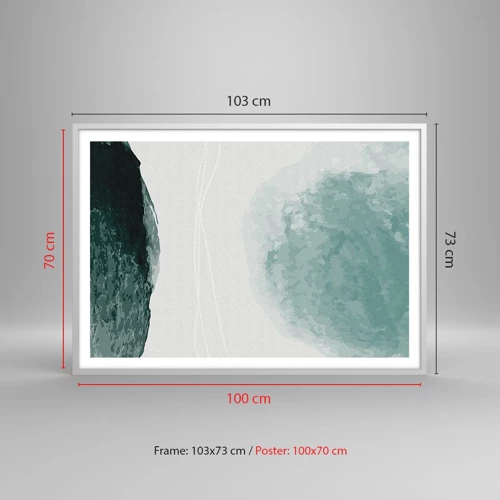 Poster in einem weißen Rahmen - Begegnung mit Nebel - 100x70 cm