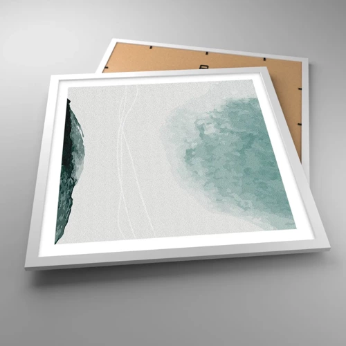 Poster in einem weißen Rahmen - Begegnung mit Nebel - 50x50 cm