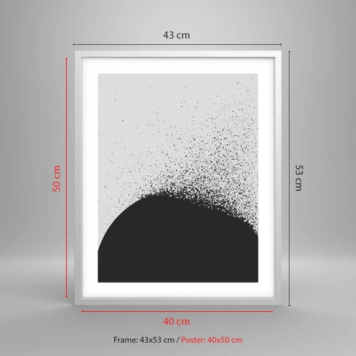 Poster in einem weißen Rahmen - Bewegung von Molekülen - 40x50 cm