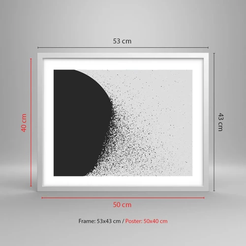 Poster in einem weißen Rahmen - Bewegung von Molekülen - 50x40 cm