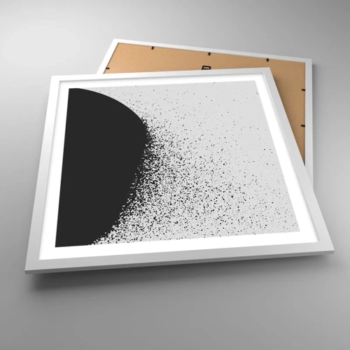 Poster in einem weißen Rahmen - Bewegung von Molekülen - 50x50 cm