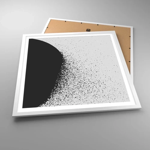 Poster in einem weißen Rahmen - Bewegung von Molekülen - 60x60 cm