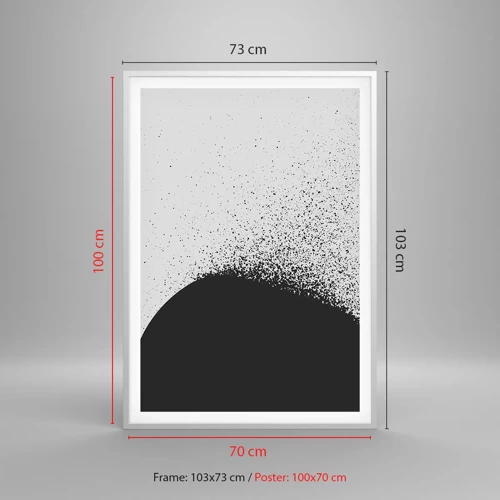 Poster in einem weißen Rahmen - Bewegung von Molekülen - 70x100 cm
