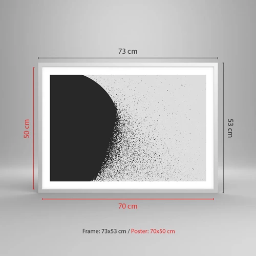 Poster in einem weißen Rahmen - Bewegung von Molekülen - 70x50 cm
