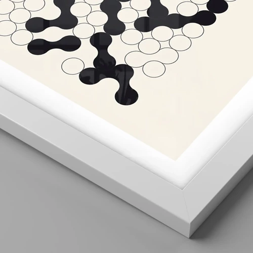 Poster in einem weißen Rahmen - Chinesisches Spiel – Variation - 30x30 cm