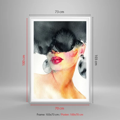 Poster in einem weißen Rahmen - Das Geheimnis der Eleganz - 70x100 cm