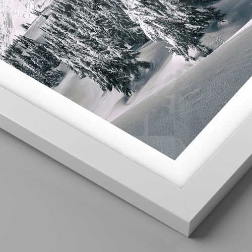 Poster in einem weißen Rahmen - Das Land aus Schnee und Eis - 40x40 cm