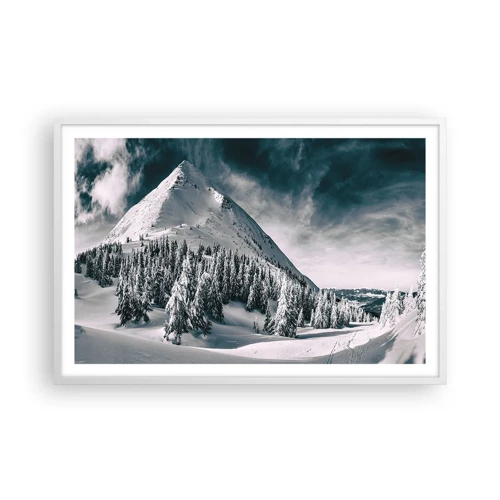 Poster in einem weißen Rahmen - Das Land aus Schnee und Eis - 91x61 cm