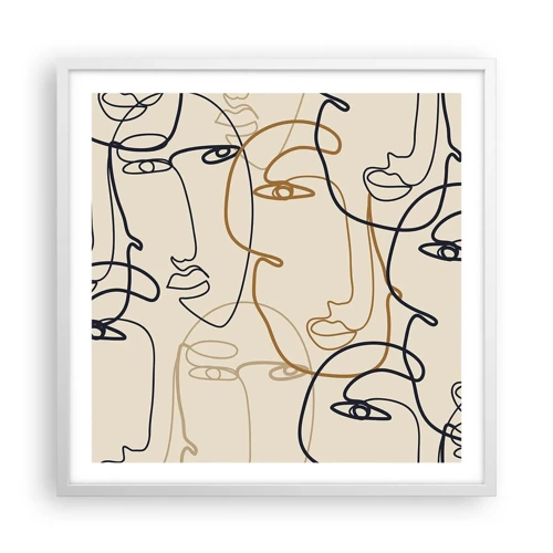 Poster in einem weißen Rahmen - Das Porträt wird multipliziert - 60x60 cm