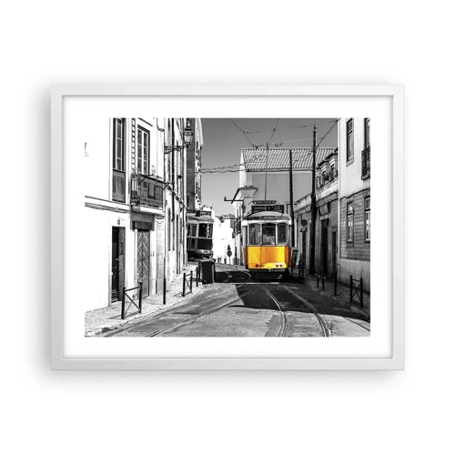 Poster in einem weißen Rahmen - Der Geist von Lissabon - 50x40 cm