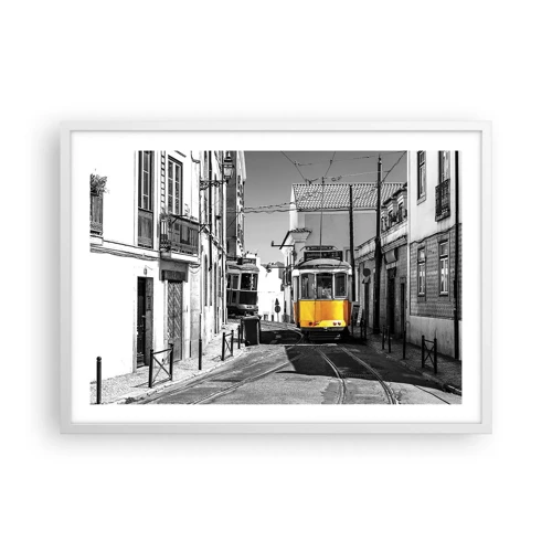 Poster in einem weißen Rahmen - Der Geist von Lissabon - 70x50 cm