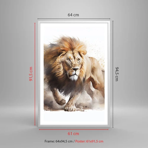 Poster in einem weißen Rahmen - Der König zog um - 61x91 cm