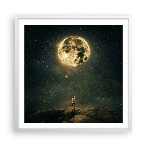 Poster in einem weißen Rahmen - Der Mann, der den Mond gestohlen hat - 60x60 cm